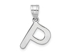 FJC Finejewelers 14 kt White Gold Polished Bubble Letter P Initial Charm