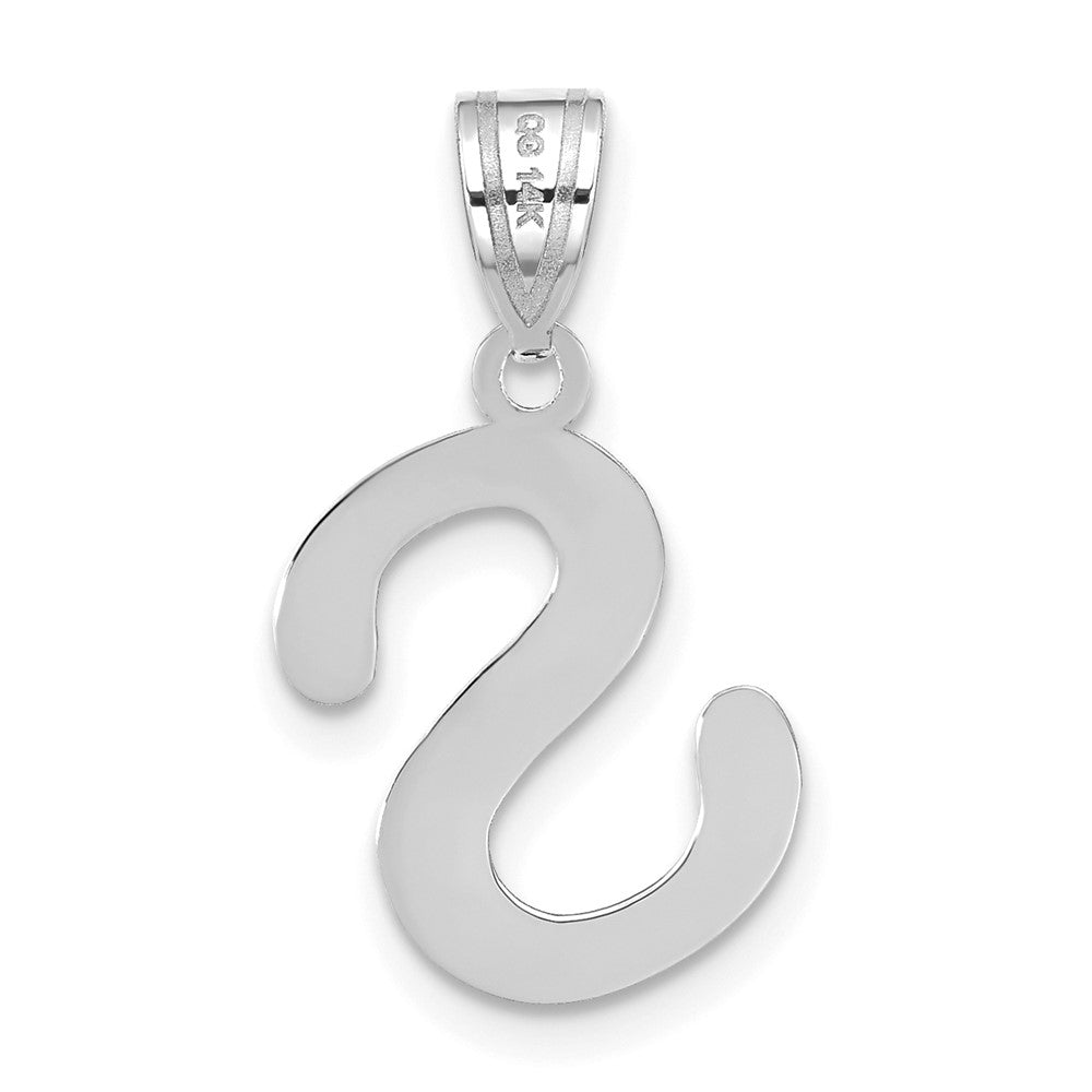 FJC Finejewelers 14 kt White Gold Polished Bubble Letter S Initial Charm