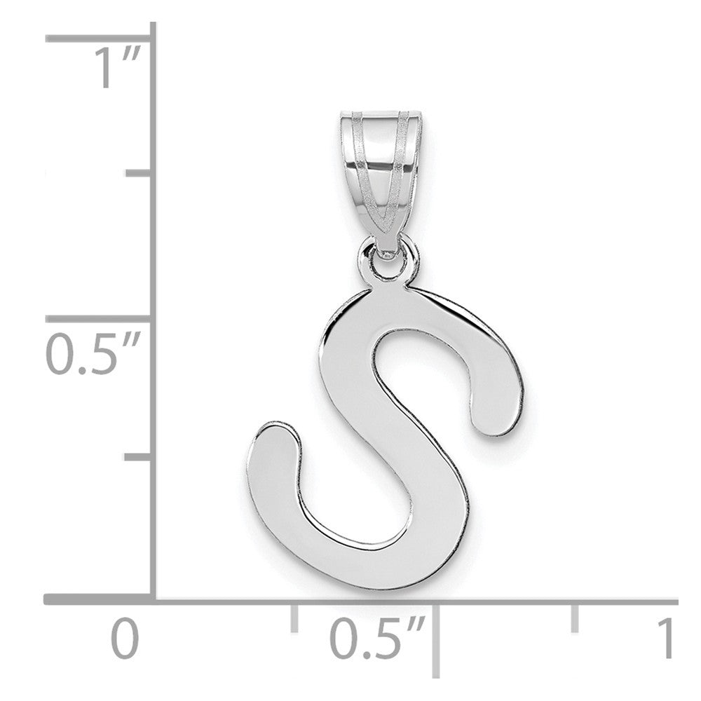 FJC Finejewelers 14 kt White Gold Polished Bubble Letter S Initial Charm
