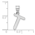 FJC Finejewelers 14 kt White Gold Polished Bubble Letter T Initial Charm