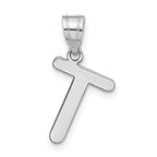 FJC Finejewelers 14 kt White Gold Polished Bubble Letter T Initial Charm