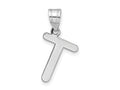 FJC Finejewelers 14 kt White Gold Polished Bubble Letter T Initial Charm
