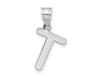 FJC Finejewelers 14 kt White Gold Polished Bubble Letter T Initial Charm