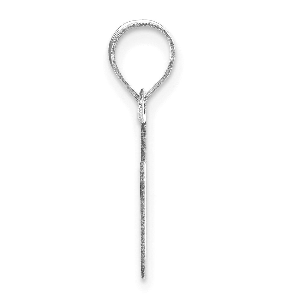 FJC Finejewelers 14 kt White Gold Polished Bubble Letter V Initial Charm