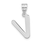 FJC Finejewelers 14 kt White Gold Polished Bubble Letter V Initial Charm