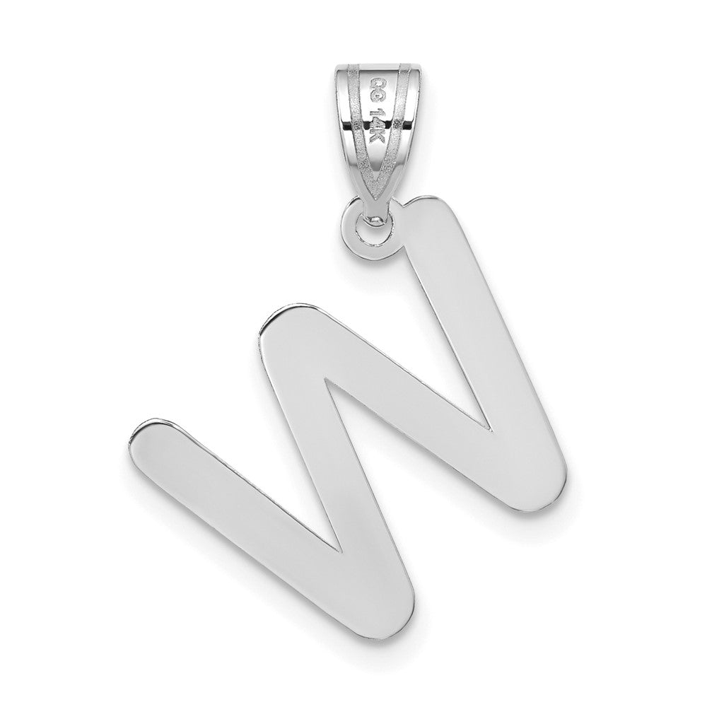 FJC Finejewelers 14 kt White Gold Polished Bubble Letter W Initial Charm