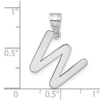 FJC Finejewelers 14 kt White Gold Polished Bubble Letter W Initial Charm