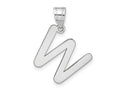FJC Finejewelers 14 kt White Gold Polished Bubble Letter W Initial Charm