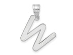 FJC Finejewelers 14 kt White Gold Polished Bubble Letter W Initial Charm