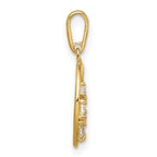 FJC Finejewelers 14 kt Yellow Gold CZ Star and Moon Charm 18 x 13 mm