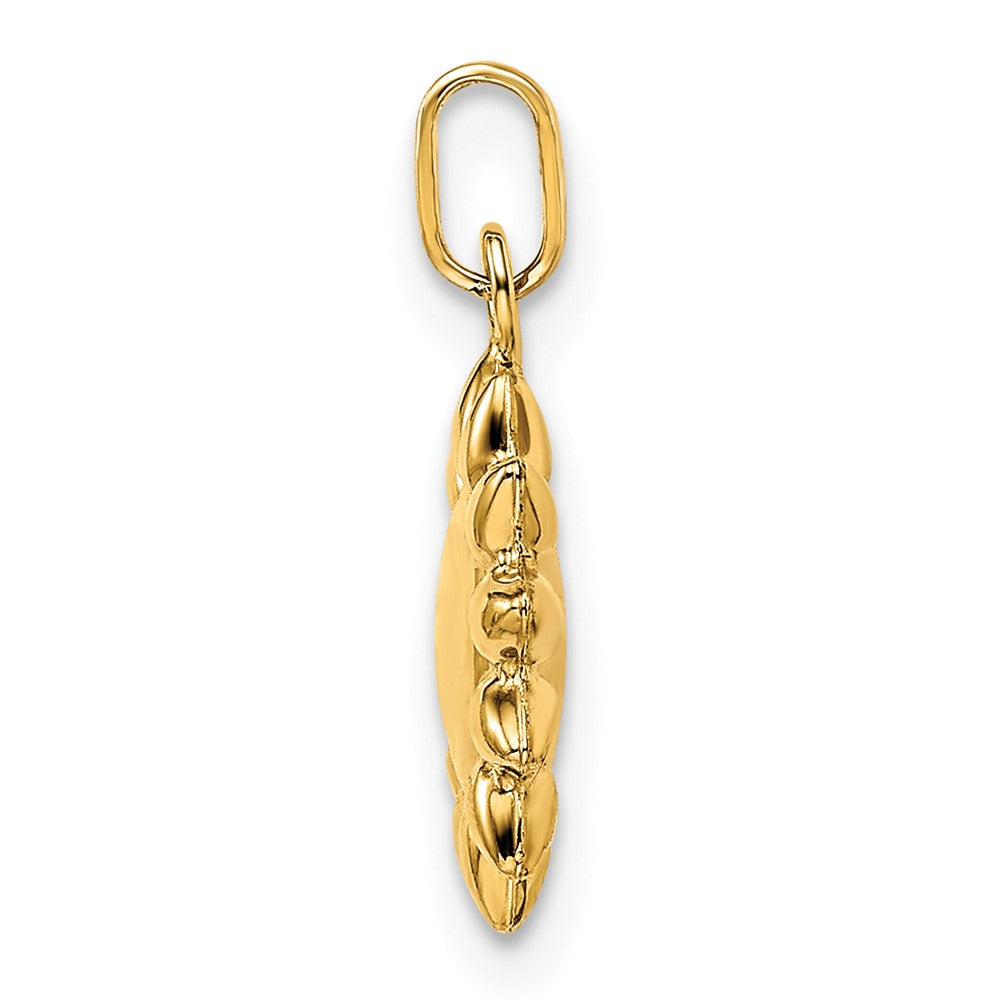 FJC Finejewelers 14 kt Yellow Gold Polished Puffed Sun Charm 17 x 12 mm