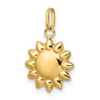 FJC Finejewelers 14 kt Yellow Gold Polished Puffed Sun Charm 17 x 12 mm