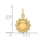 FJC Finejewelers 14 kt Yellow Gold Polished Puffed Sun Charm 17 x 12 mm