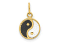 FJC Finejewelers 14 kt Yellow Gold Polished Black/White Enamel Yin and Yang Charm 12 x 9 mm
