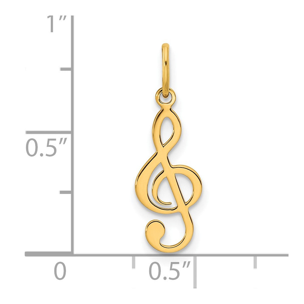 FJC Finejewelers 14 kt Yellow Gold Polished Treble Clef Charm 18 x 7 mm