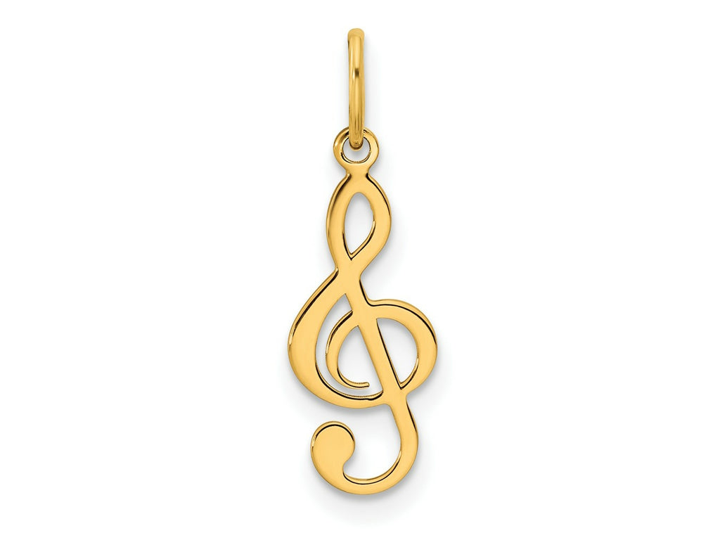 FJC Finejewelers 14 kt Yellow Gold Polished Treble Clef Charm 18 x 7 mm