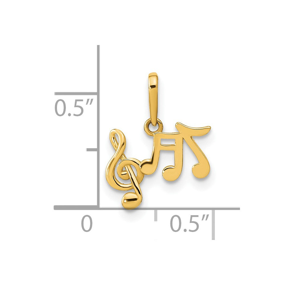 FJC Finejewelers 14 kt Yellow Gold Polished Music Notes Charm 6 x 13 mm