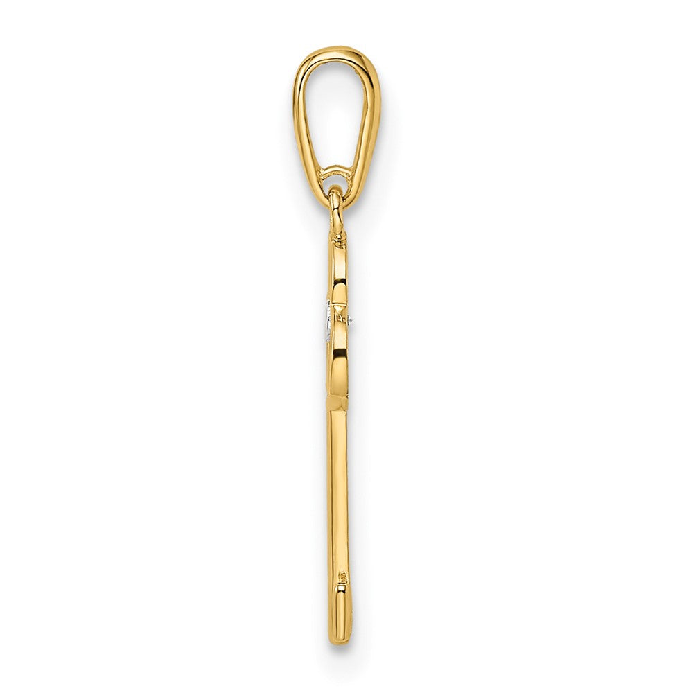 FJC Finejewelers 14 kt Yellow Gold CZ Key Charm 6 mm