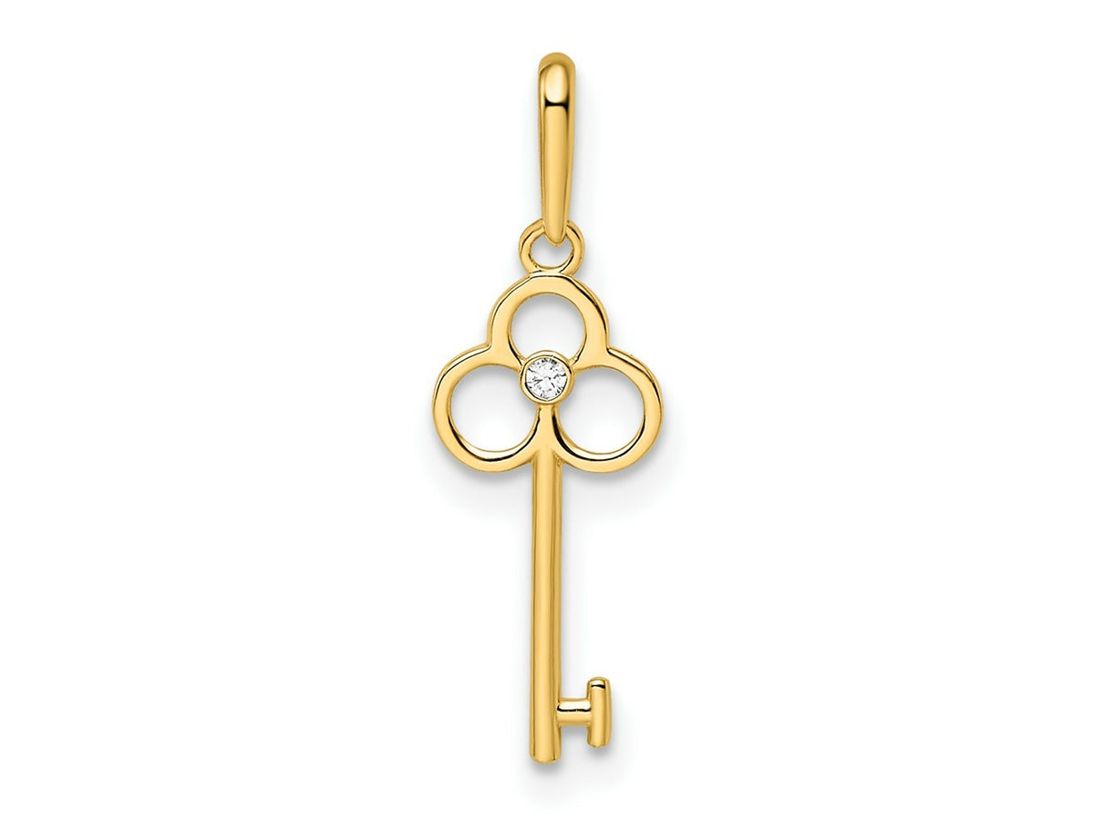 FJC Finejewelers 14 kt Yellow Gold CZ Key Charm 6 mm