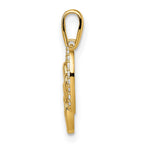 FJC Finejewelers 14 kt Yellow Gold CZ Hearts Charm 12 mm