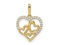 FJC Finejewelers 14 kt Yellow Gold CZ Hearts Charm 12 mm