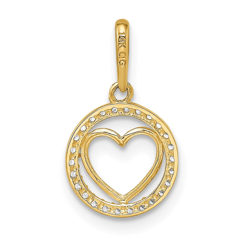 FJC Finejewelers 14 kt Yellow Gold CZ Heart Charm 9 mm