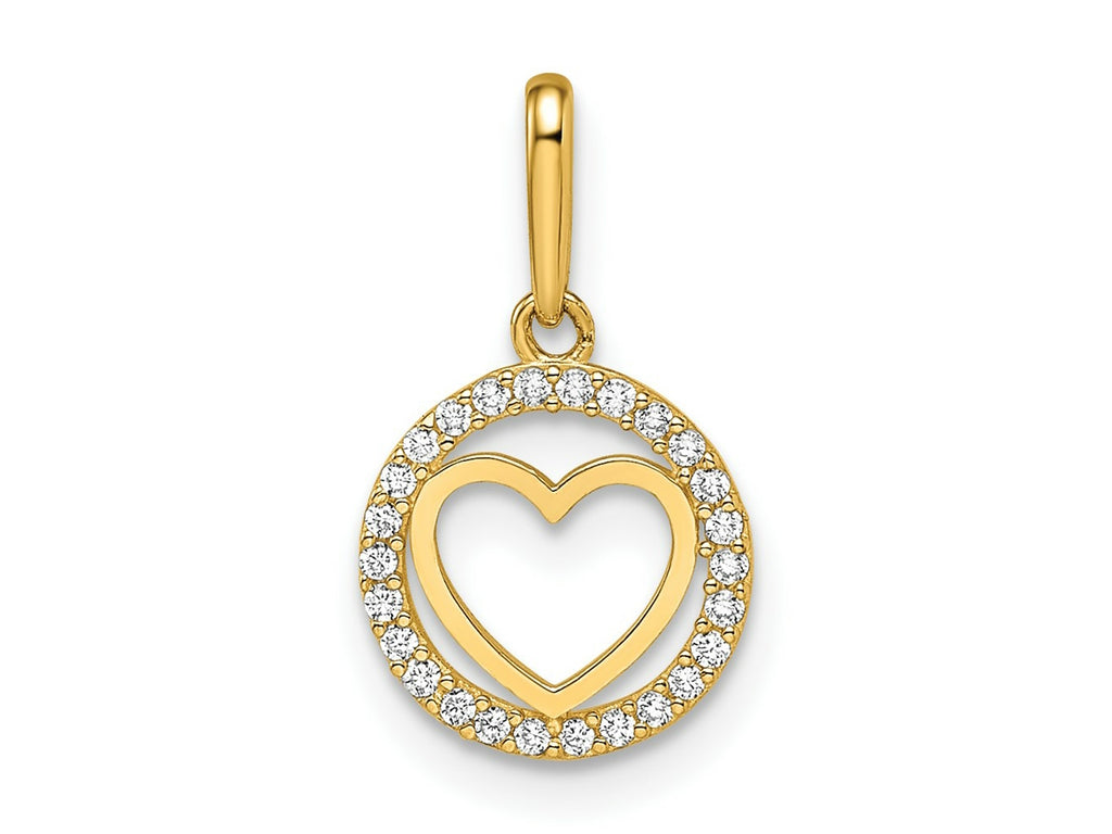 FJC Finejewelers 14 kt Yellow Gold CZ Heart Charm 9 mm