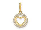 FJC Finejewelers 14 kt Yellow Gold CZ Heart Charm 9 mm