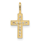 FJC Finejewelers 14 kt Yellow Gold CZ Cross Charm 9 mm