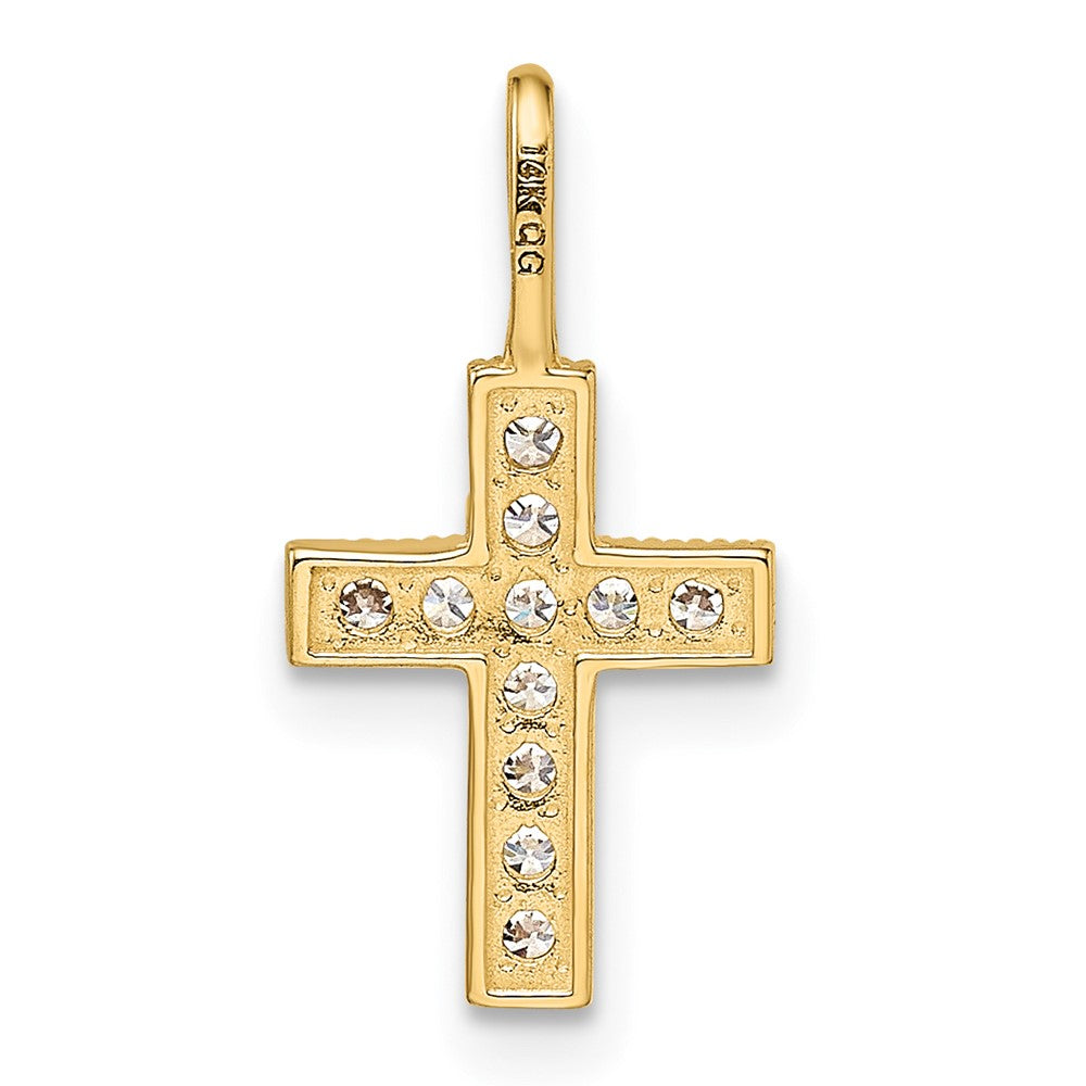 FJC Finejewelers 14 kt Yellow Gold CZ Cross Charm 9 mm