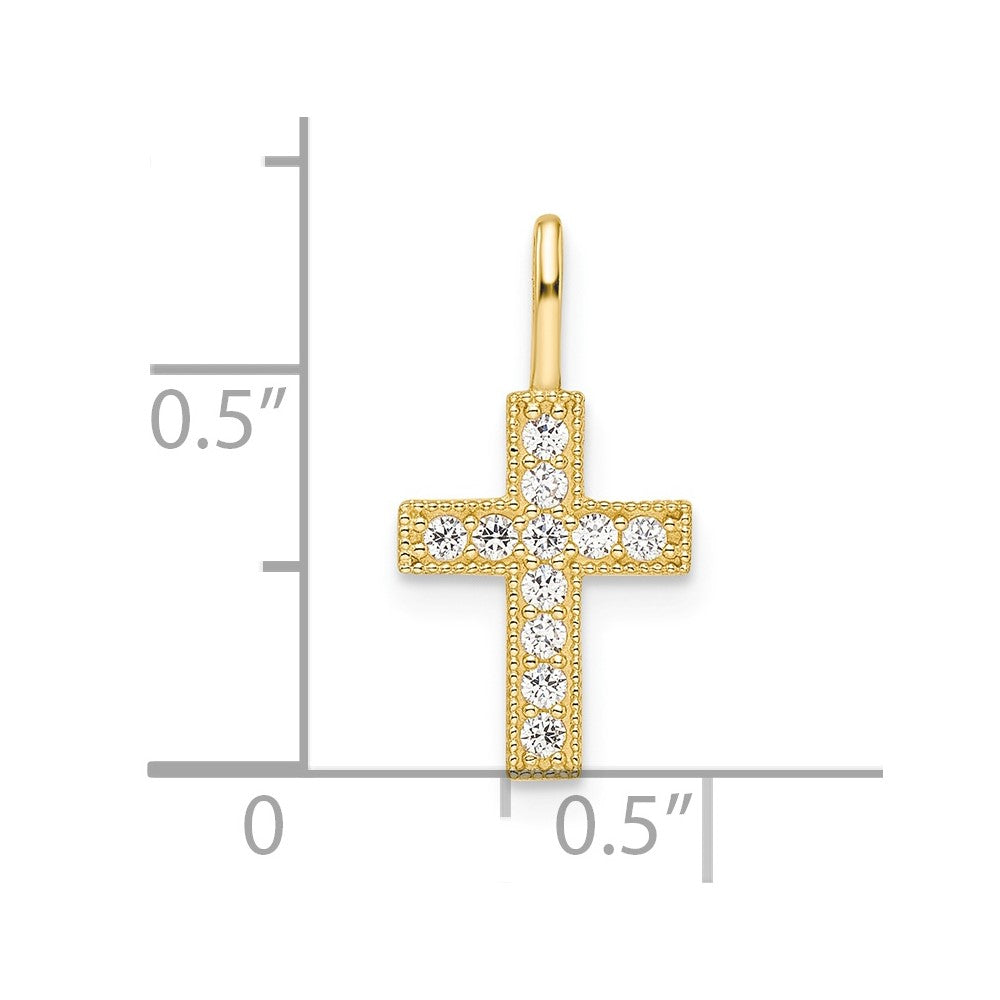 FJC Finejewelers 14 kt Yellow Gold CZ Cross Charm 9 mm