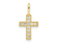 FJC Finejewelers 14 kt Yellow Gold CZ Cross Charm 9 mm