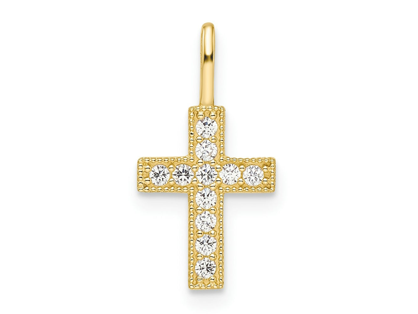 FJC Finejewelers 14 kt Yellow Gold CZ Cross Charm 9 mm