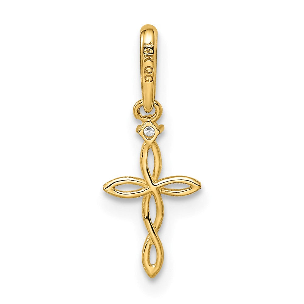 FJC Finejewelers 14 kt Yellow Gold CZ Textured Cross Charm 6 mm