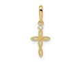 FJC Finejewelers 14 kt Yellow Gold CZ Textured Cross Charm 6 mm