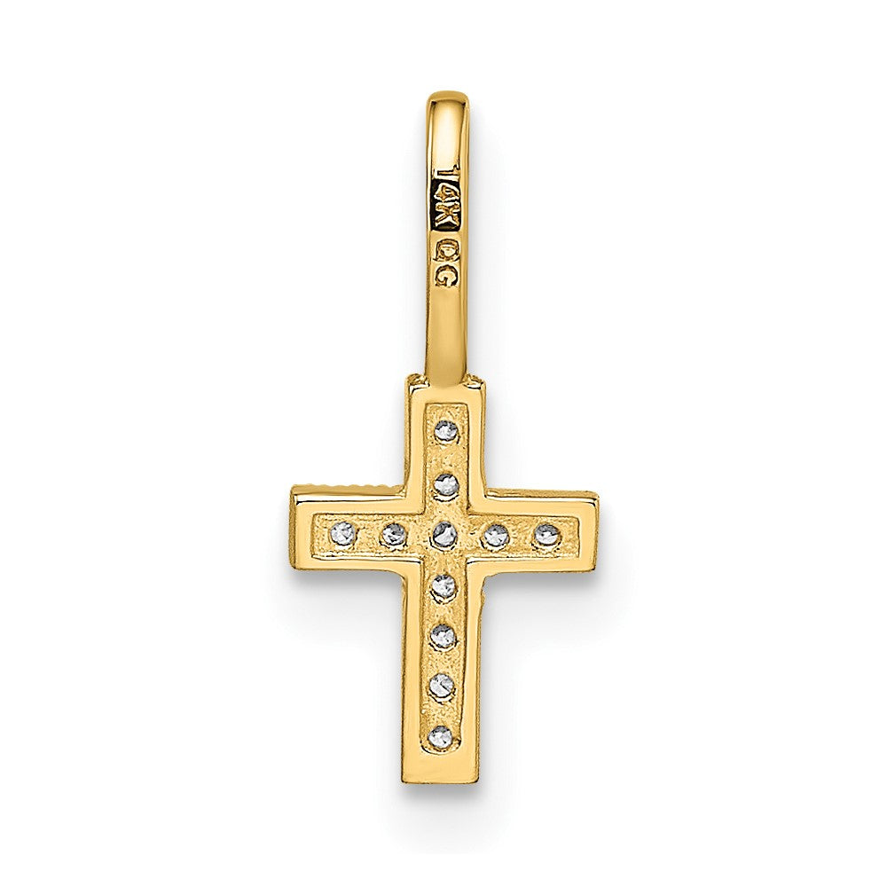 FJC Finejewelers 14 kt Yellow Gold CZ Cross Charm 6 mm