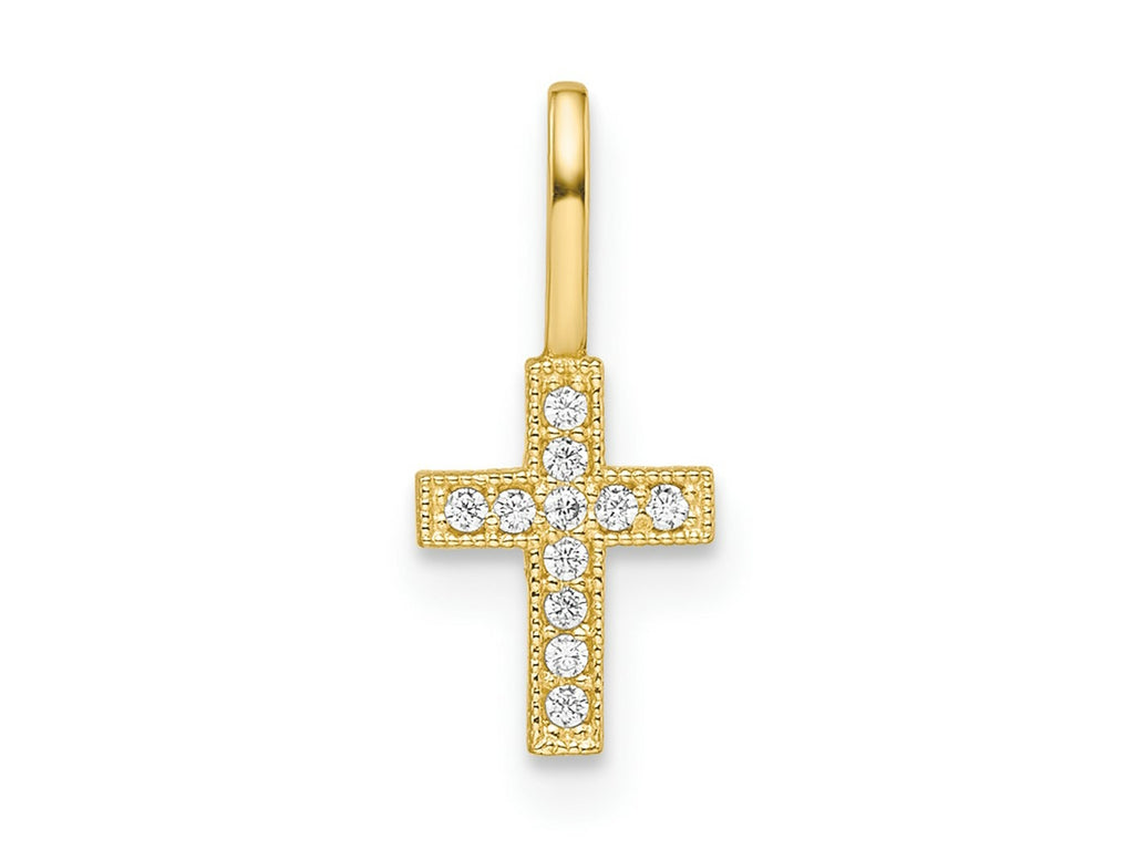 FJC Finejewelers 14 kt Yellow Gold CZ Cross Charm 6 mm