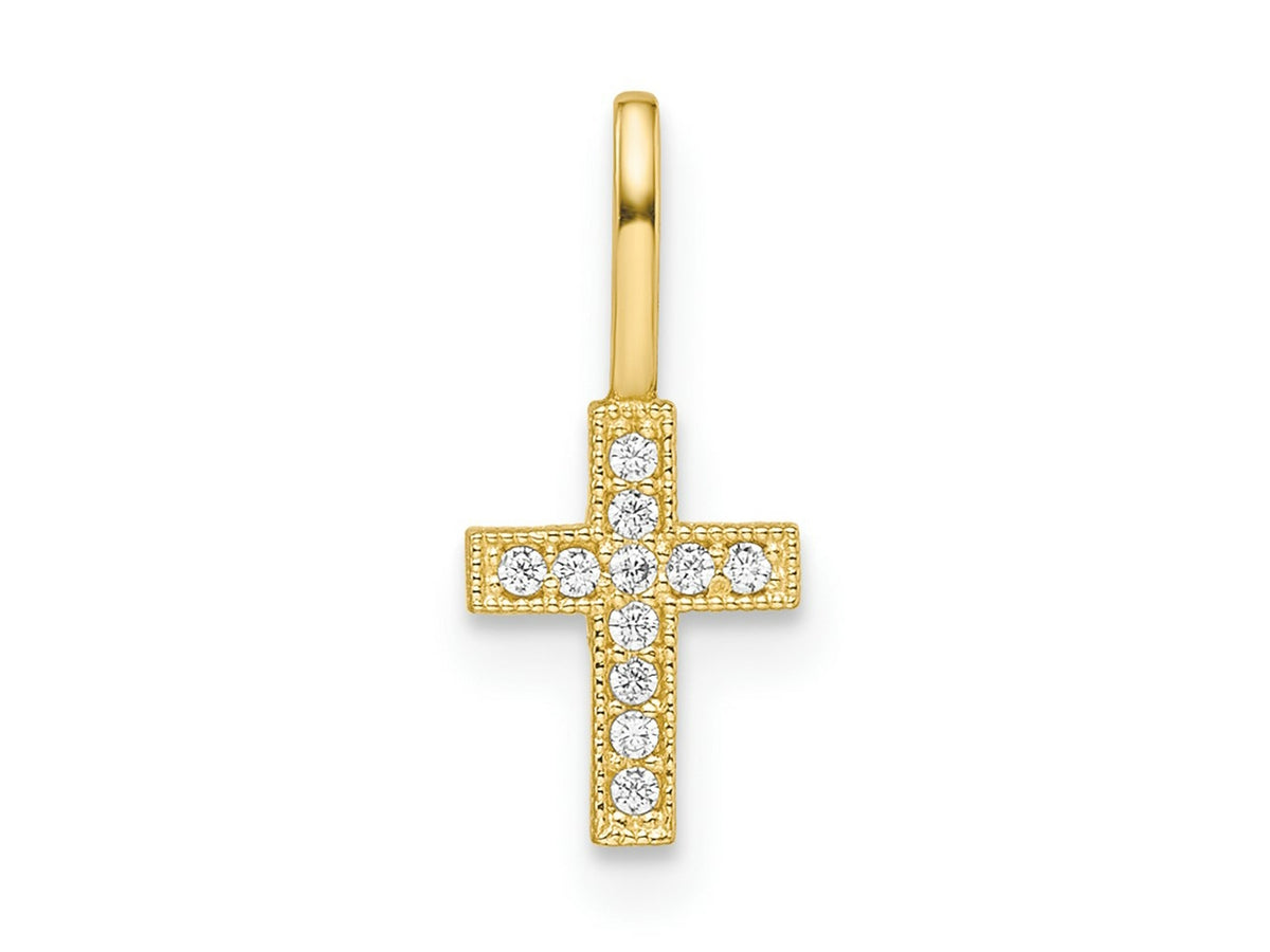 FJC Finejewelers 14 kt Yellow Gold CZ Cross Charm 6 mm