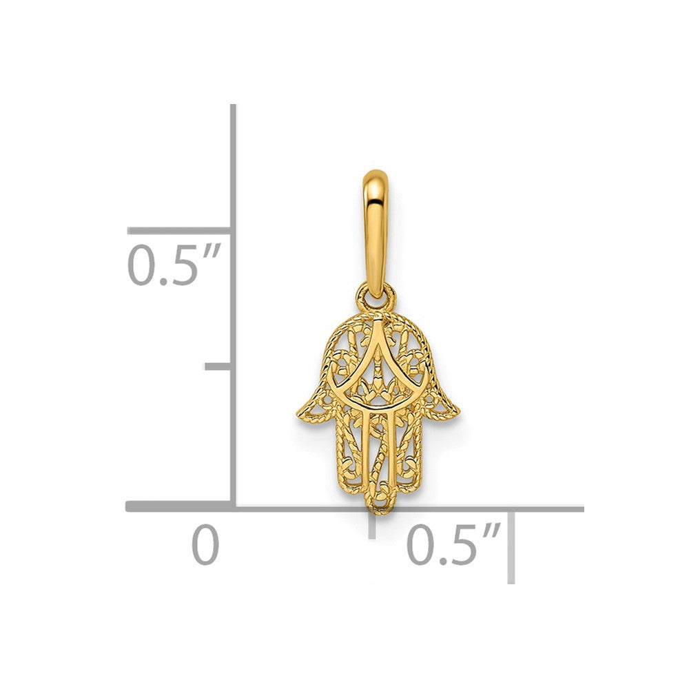FJC Finejewelers 14 kt Yellow Gold Hamsa Charm 7 mm
