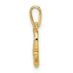 FJC Finejewelers 14 kt Yellow Gold CZ Heart with Anchor Charm 14 x 12 mm