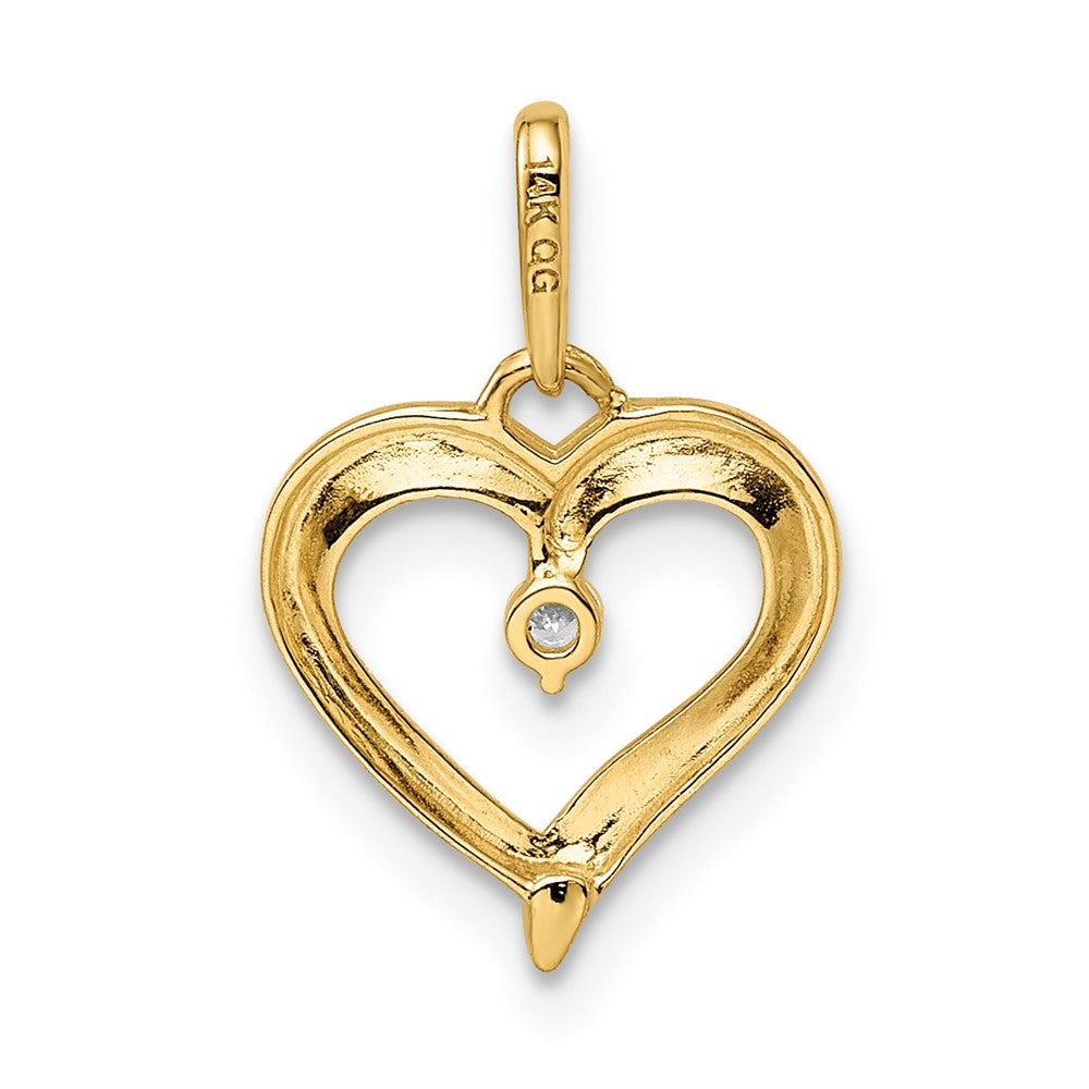 FJC Finejewelers 14 kt Yellow Gold CZ Heart Charm 17 x 11 mm