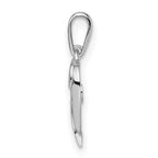 FJC Finejewelers 14 kt White Gold  CZ Heart Charm 17 mm x 11 mm