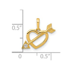 FJC Finejewelers 14 kt Yellow Gold Polished Cut out Heart with Arrow CZ Charm 13 x 10 mm