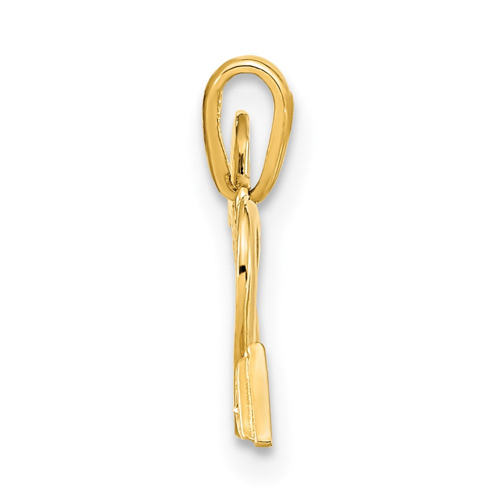 FJC Finejewelers 14 kt Yellow Gold Polished Cut out Heart with Arrow CZ Charm 13 x 10 mm