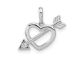 FJC Finejewelers 14 kt White Gold  Cut-out Heart with Arrow CZ Charm 13 mm x 10 mm