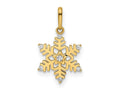 FJC Finejewelers 14 kt Yellow Gold CZ Snowflake Charm 19 x 10 mm
