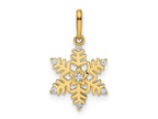 FJC Finejewelers 14 kt Yellow Gold CZ Snowflake Charm 19 x 10 mm
