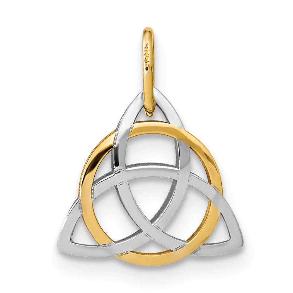 FJC Finejewelers 14 kt Yellow Gold  with White Rhodium Polished Celtic Charm 11 mm x 12 mm