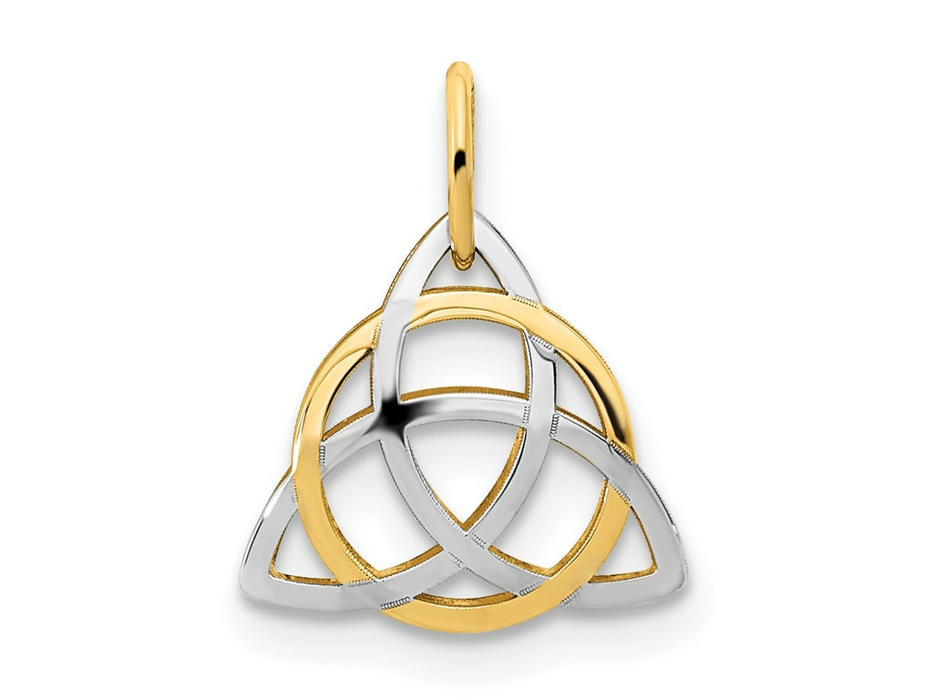FJC Finejewelers 14 kt Yellow Gold  with White Rhodium Polished Celtic Charm 11 mm x 12 mm