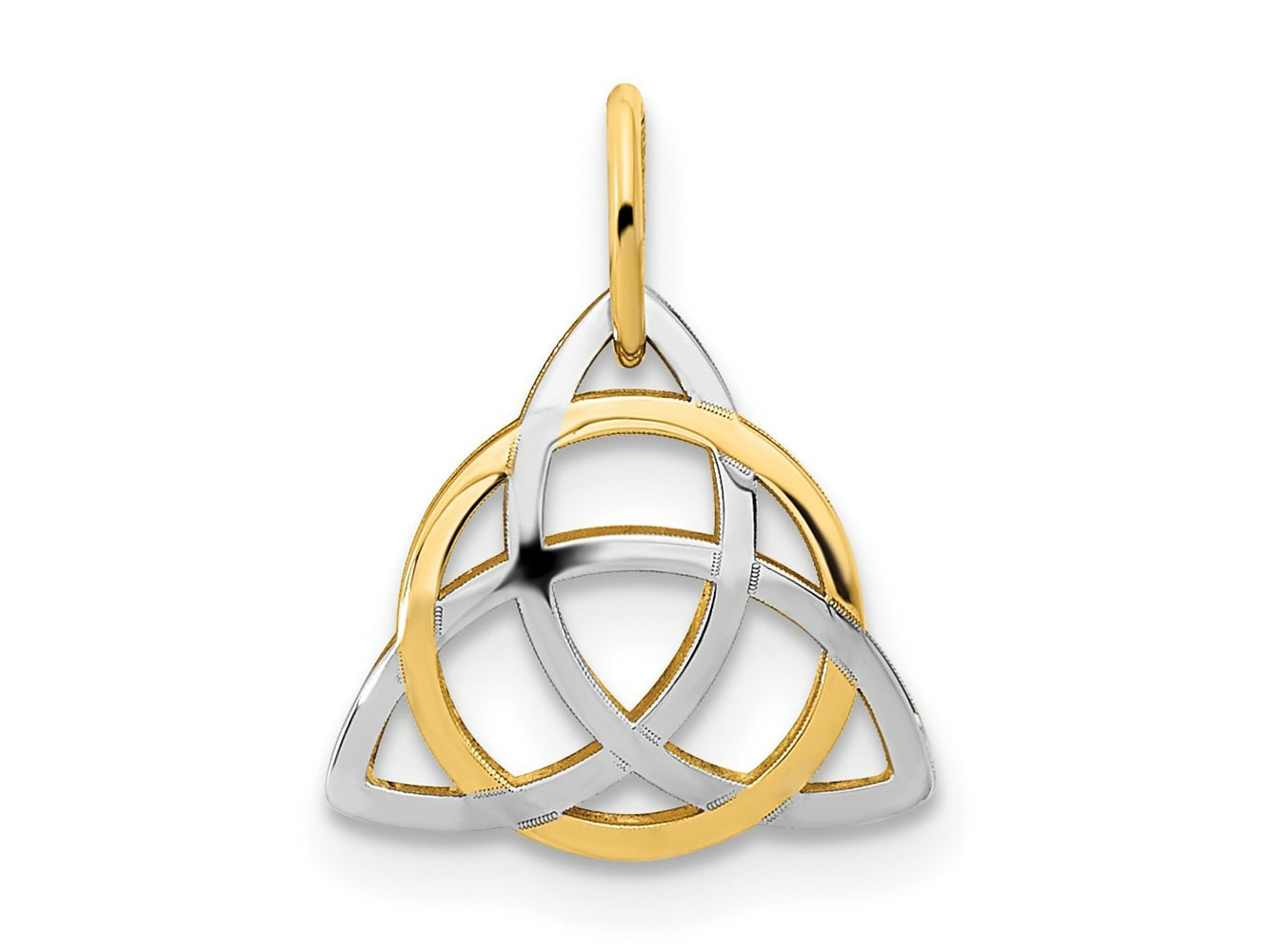 FJC Finejewelers 14 kt Yellow Gold  with White Rhodium Polished Celtic Charm 11 mm x 12 mm